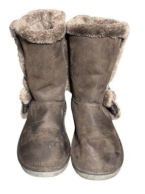 Michael Kors Girls Artemis 2 Brown Faux Fur Winter Boots USA Size 1
